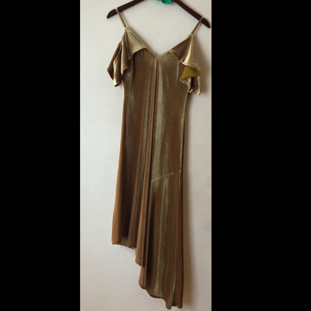 Gold Velvet Anthropologie Dress